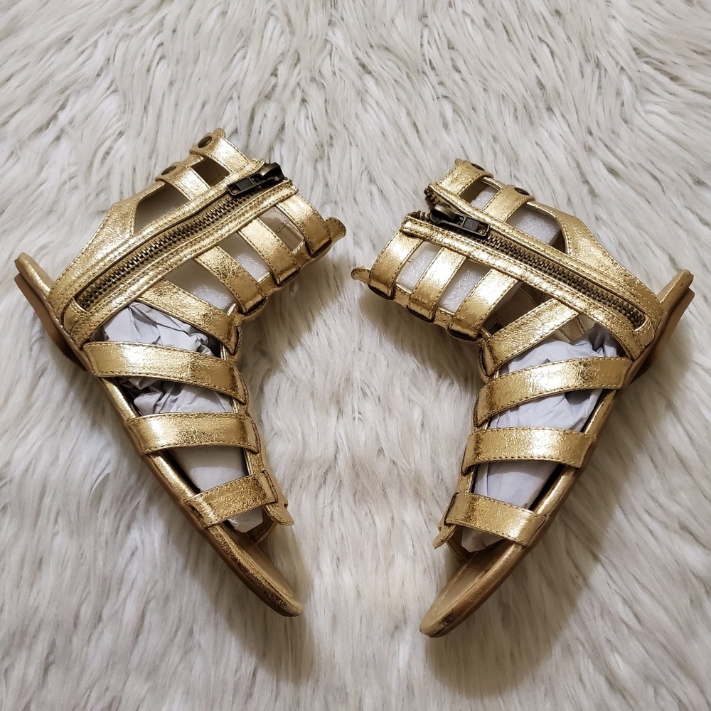 Michael Antonio Metallic Gold Gladiator Sandals